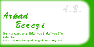 arpad berczi business card